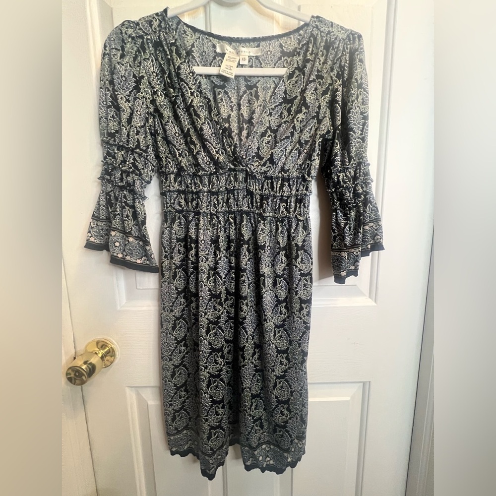 Max Studio Black and White Bell Sleeve Sundress